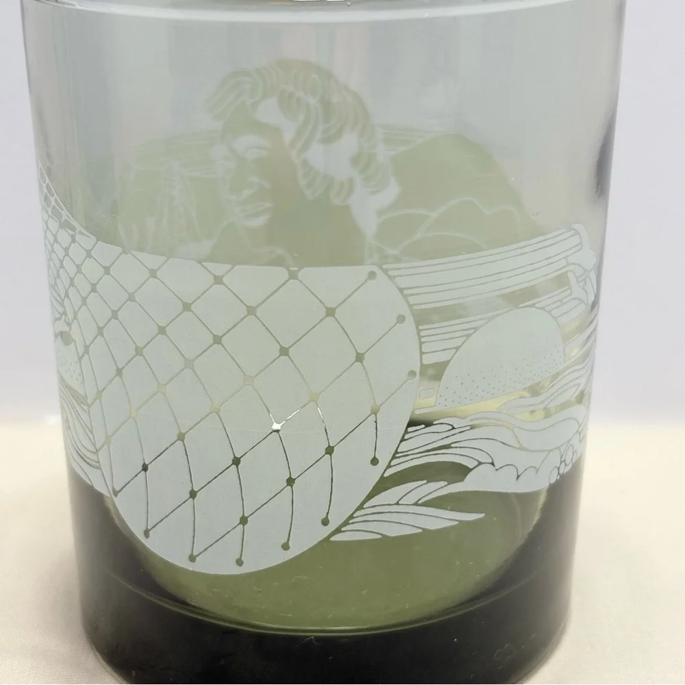 McDonald's Hawaiian Hawaii Black and Gray Glass Tumbler vintage collectible